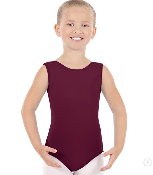 Eurotard 4489 Girls Microfiber Tank Leotard Burgundy